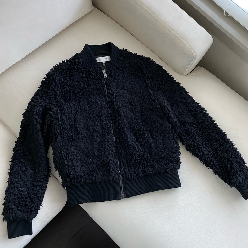 John + Jenn fur bomber jacket